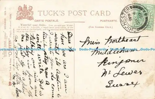 R594860 Norwegen Wasserfall bei Odde Tuck Oilette Wide Wide World Series Ser III P