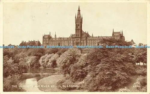 R596918 University and River Kelvin Glasgow A5777 Phototype Valentines 1953