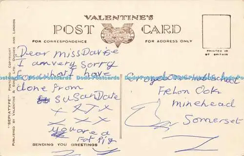 R592737 Dunkery Beacon from Webbers Post Exmoor 213173 Sepiatype Valentines