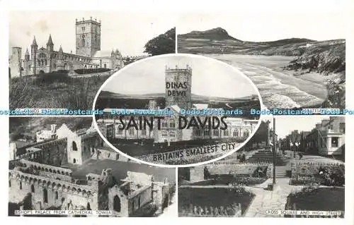 R594911 Saint Davids Whitesand Bay Cross Square and High Street St David Cathedr