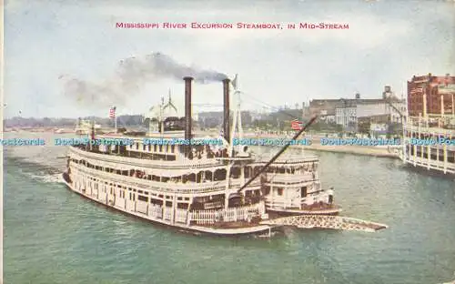 R592757 Mississippi River Excursion Steamboat In Mid Stream Vo Hammon Publishing