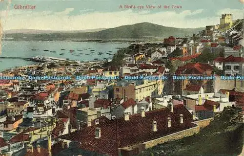 R590887 Gibraltar A Bird eye View of the Town V B Cumbo 1914