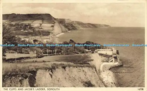 R592763 Cliffs and Jacobs Ladder Sidmouth 16708 Salmon 1955