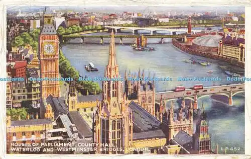 R589033 Houses of Parliament County Hall Waterloo and Westminster Bridges London