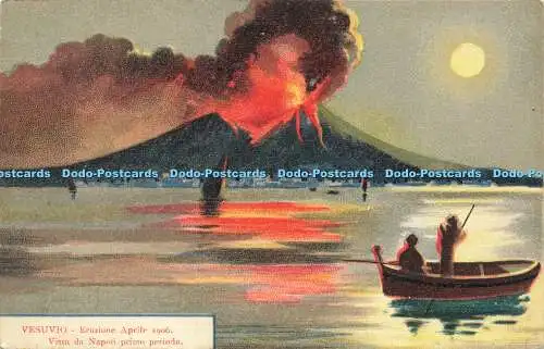 R596962 Vesuvio Eruzione Aprile 1906 Vista da Napoli primo periodo Lit De Luca G