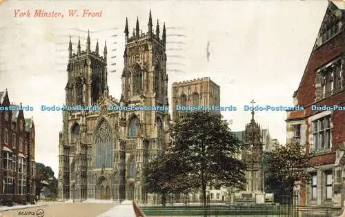 R590957 York Minster W Front Valentines Serie 1924