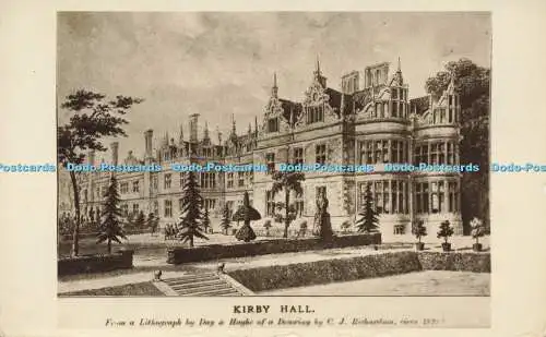 R592835 Kirby Hall Day und Haghe einer Zeichnung von C J Richardson um 1820 Bestand