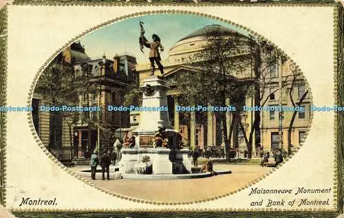 R590973 Montreal Maisonneuve Monument and Bank of Montreal Novelty Mfg and Art P