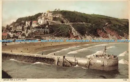 R597110 Banjo Pier and Cliffs Looe 31420 W and K Willcocks 1937