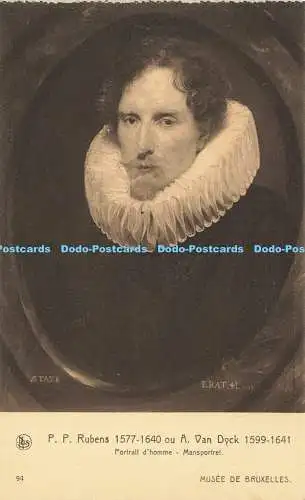 R591101 Nels P Rubens 1577 1640 ou A Van Dyck 1599 1641 Portrait dhomme Manspo