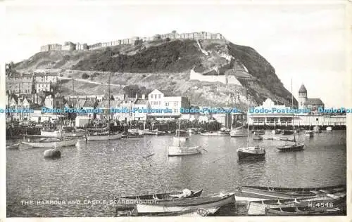 R597272 Harbour and Castle Scarborough H 4548 Silveresque Valentines 1949