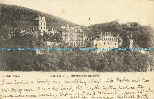 R597289 Heidelberger Schloss v d Hirchgasse gesehen Edm von König 1904