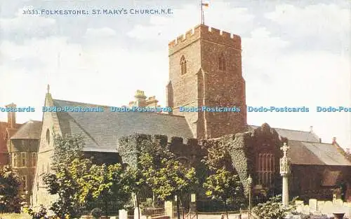 R593119 Folkestone St Mary Church N E Photochrom Celesque Series