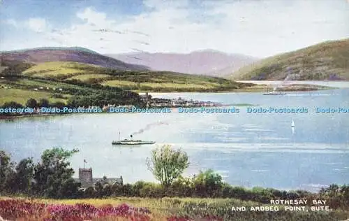 R595328 Bute Rothesay Bay and Ardbeg Point Valentine Art Farbe Brian Gerald 195