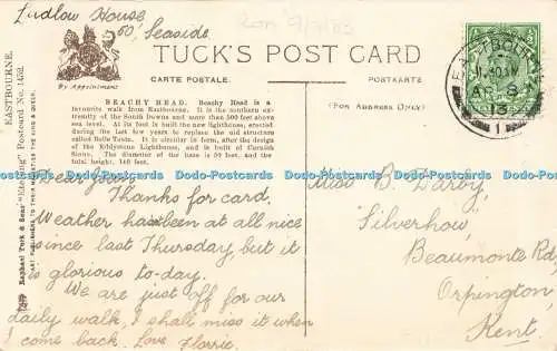 R593176 Eastbourne Beachy Head Tuck Radierung Postkarte Nr. 1452 1913