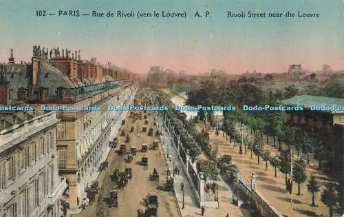 R597358 102 Paris Rue de Rivoli Vers le Louvre A P Rivoli Straße bei Louvre A P