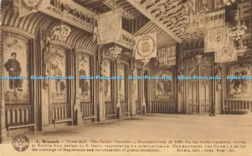 R595342 Brüsseler Rathaus Die gotische Kammer Rekonstruiert 1868 Desaix