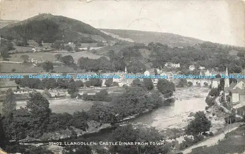 R595347 Llangollen Castle Dinas from Town Photochrom Exclusive Grano Series 1933