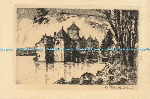 R593197 Chateau de Chillon Original Radierung Handzug