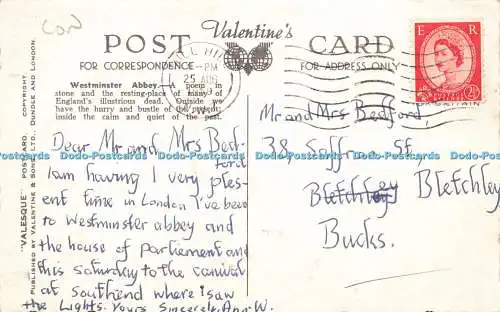 R589461 Westminster Abbey aus North West Valesque Valentines 1959