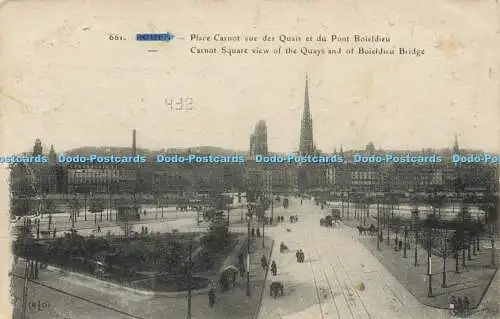 R597388 66 Rouen Carnot Square Ansicht der Kais und der Boieldieu Bridge E L D 1917