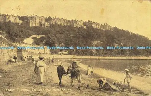 R593239 Torquay Corbyn Head on the Sands Photochrom Sepiatone Series 1917