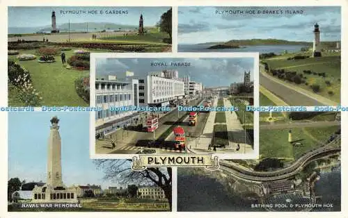 R593262 Plymouth Royal Parade Plymouth Hoe and Drake Island E T W Dennis Newcolo