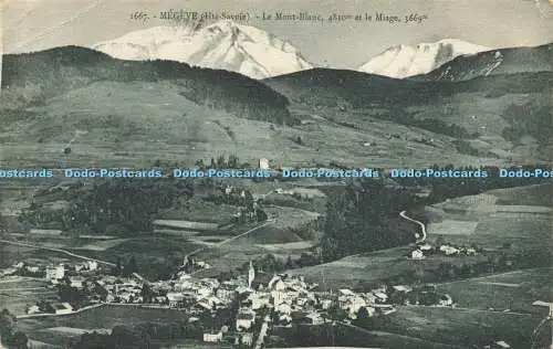 R595410 Megeve The Savoie Le Mont Blanc 4810 m et le Miage 3669 mm L Fauraz