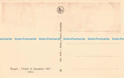 R591381 Brügge Kapelle Jerusalem 1427 Innenraum Ern Thill J Genot Nels Bruxelle