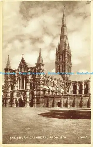 R591385 Kathedrale von Salisbury aus S W H 4116 Fototypie Valentines