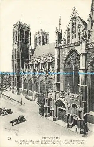 R589513 23 Brüsseler Dom St. Gudule Kirche Südportal Neurdein Frer