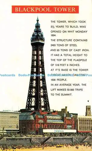 R591390 Blackpool Tower Color Gloss View Series Bamforth 1984