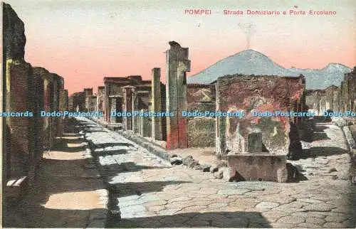 R597445 Pompei Strada Domiziario e Porta Ercolano Editore Trampetti e Migliaccio