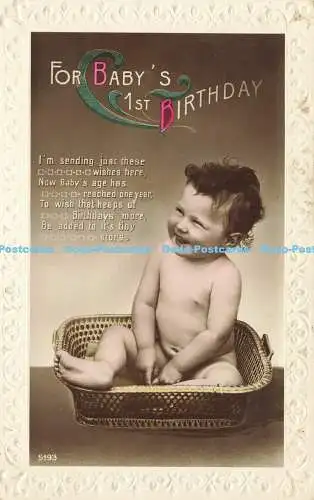 R591408 Für Babys 1. Geburtstag sende ich hier nur diese Wünsche 5193 1931 RP