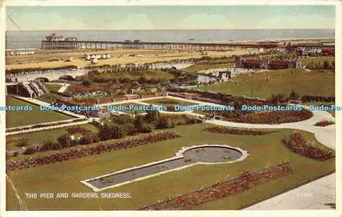 R597457 Pier and Gardens Skegness G 4986 Carbo Colour Valentines 1952