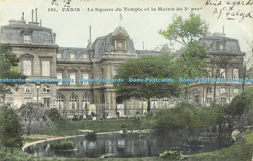 R595445 Paris Le square du Temple et la Marie du 3 arr C M 1906