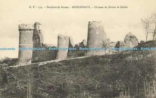 R597493 C V 714 Environs de Rouen Moulineaux Chateau de Robert le Diable