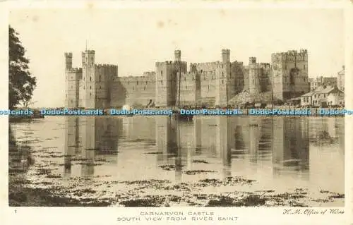 R593376 Caernarvon Castle Südansicht vom Fluss Saint John Swain H M Büro von W