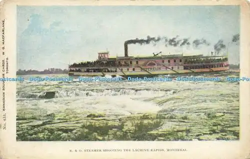 R591519 R and O Steamer Shotting Lachine Rapids Montreal No 435 Canadian Souveni