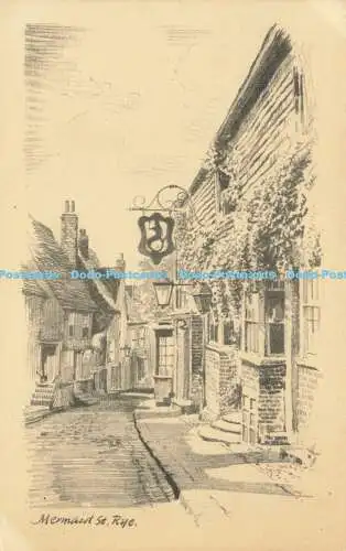 R589638 Mermaid St Rye Pencil Sketch Norman S und E