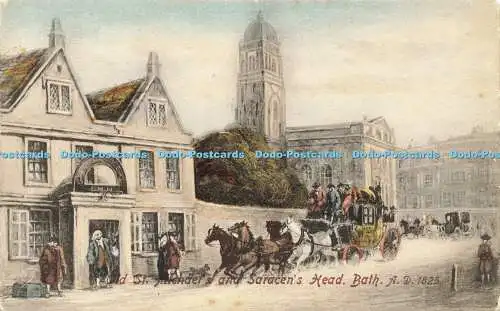 R597575 Old St Michaels and Saracens Head Bath A D 1825 Central Book and Station