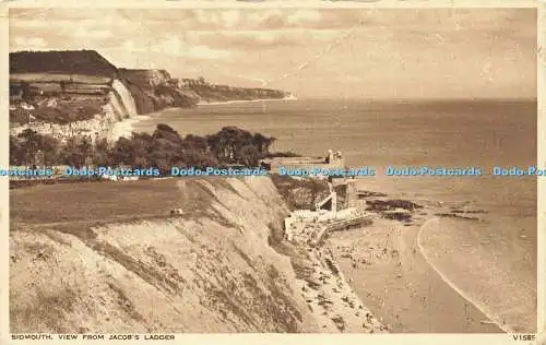 R595562 Sidmouth Blick von Jacobs Ladder V1585 Photochrom 1954