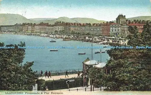 R591539 Llandudno Promenade und Pier Eingang G R Thomson Postkarte Kings Serie