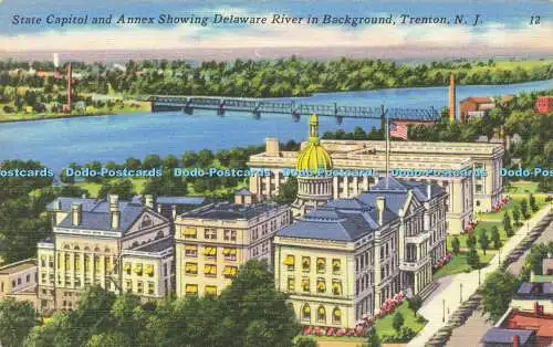 R595579 State Capitol und Annex zeigen Delaware River im Hintergrund Trenton N J