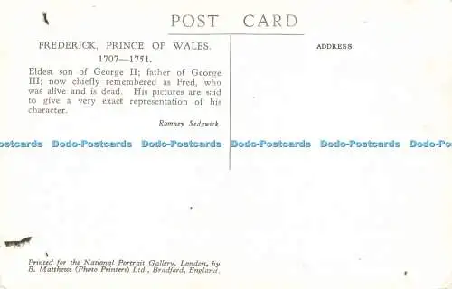 R589677 National Portrait Gallery Frederick Prince of Wales Philip Mercier B Mat
