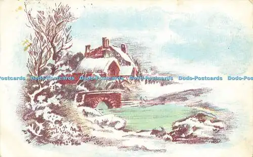 R591556 Haus Little Bridge River Zeichnung irische Bildpostkarte 1907