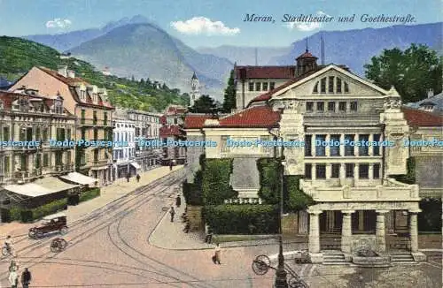 R597604 Meraner Stadttheater und Goethestraße Leo Baehrendt Meran 1923