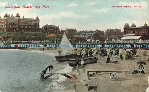 R595590 Gorleston Beach and Pier Jarrolds Serie Nr 50 1908