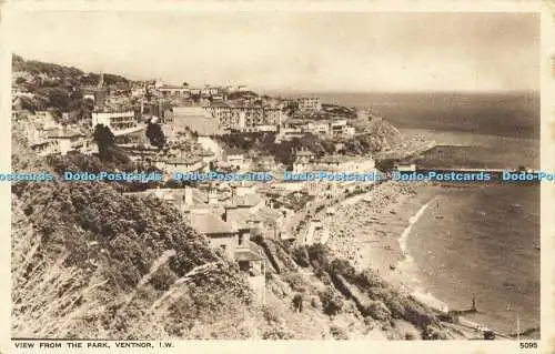 R595597 Blick vom Park Ventnor I W 5095 Fotografie Postkarte Nacht 1953