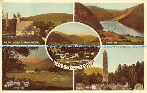 R593492 Glendalough Seven Churches Upper Lake Round Tower Valentine Carbo Farbe